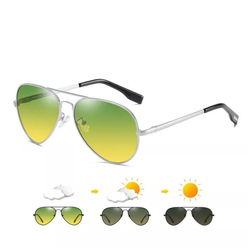 Versatile Polarized Photochromic Pilot Sunglasses for Men and Women