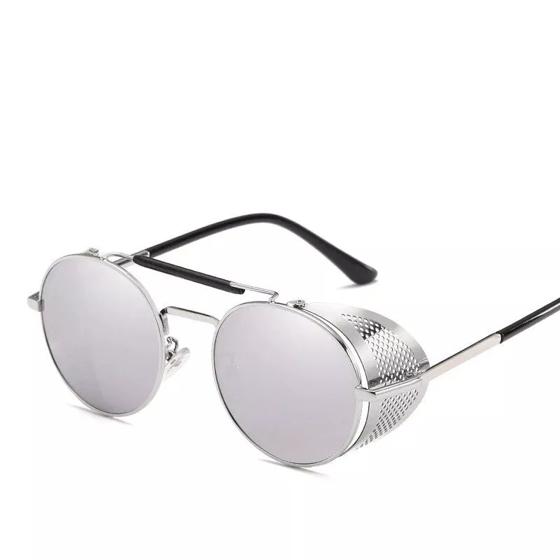 Steampunk Retro Round Metal Sunglasses – UV400 Anti-Reflective Unisex Eyewear