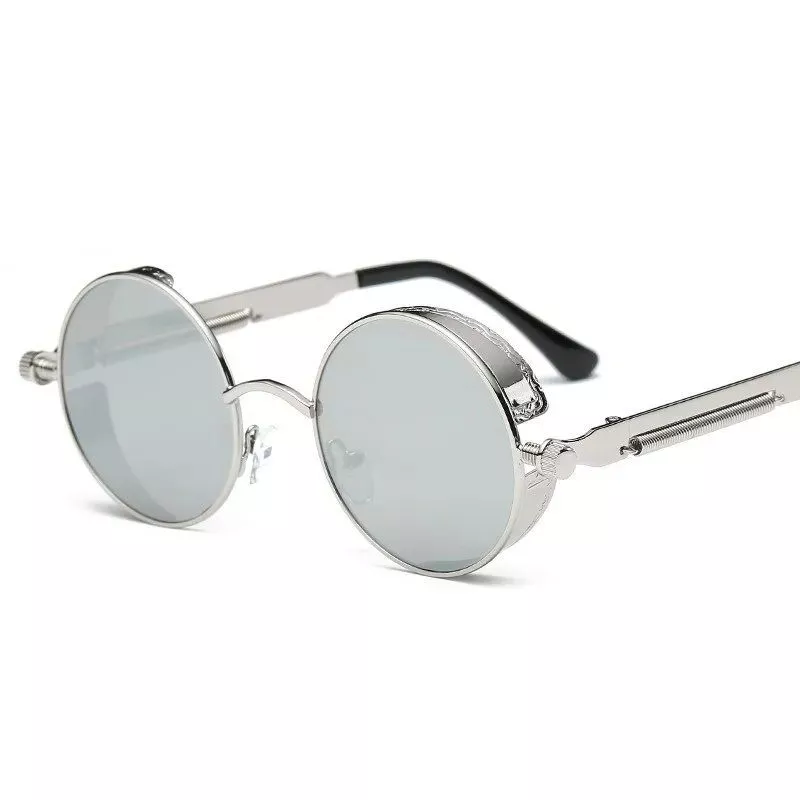 Retro Round Metal Sunglasses – Unisex Steampunk Fashion with UV400 Protection