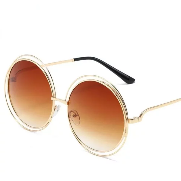 Stylish Vintage Oversized Round Sunglasses - UV400 Protection, Trendy Women's Eyewear