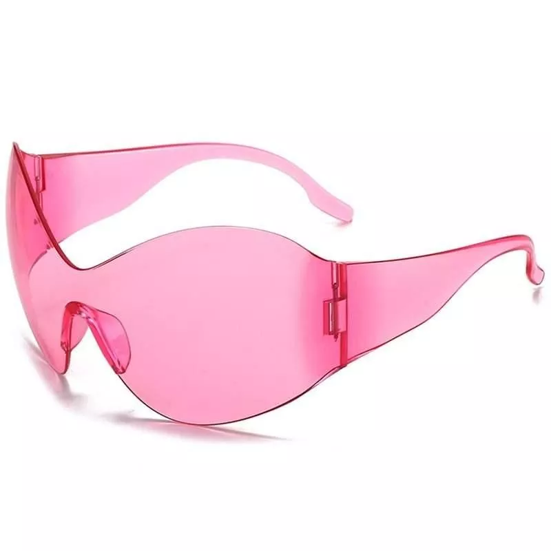 Trendy Y2K Oversized Rimless Sunglasses with UV400 Protection