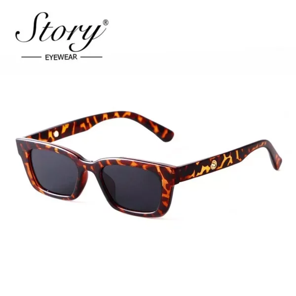 Vintage Rectangle Sunglasses: Retro Leopard Small Square Design for Women