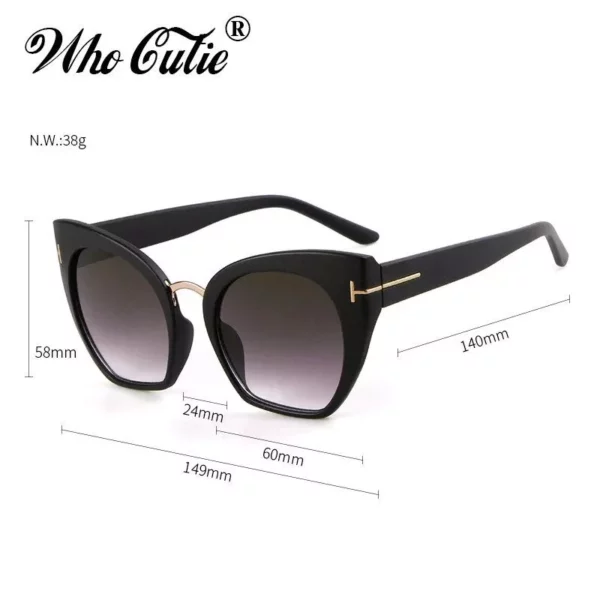 Half Frame Oversized Square Sunglasses – Rimless Gradient Lens UV400