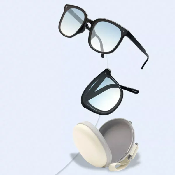Classic Foldable Anti-Glare Round Sunglasses for Women with UV Protection