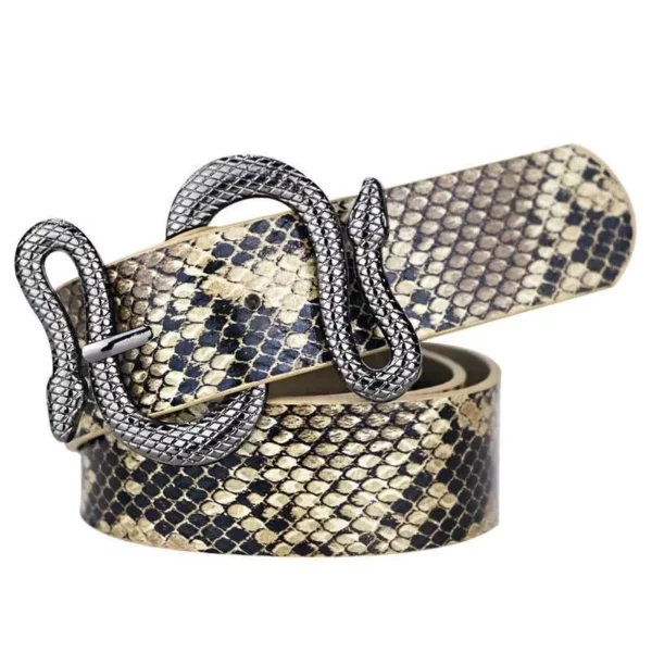 High-Quality Snake Shape Pin Buckle Leather Belt for Women - Image 7