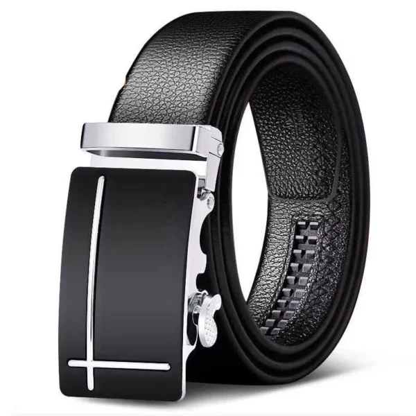 High-Quality Automatic Buckle Leather Belt for Men - Versatile and Stylish - Image 2