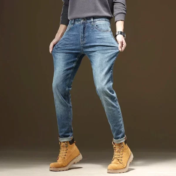 2023 Men’s Slim-Fit Stretch Denim Jeans – Retro Blue