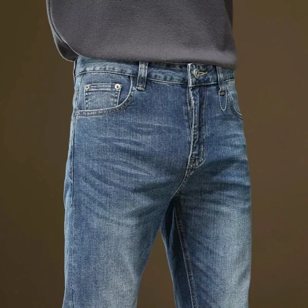 2023 Men’s Slim-Fit Stretch Denim Jeans – Retro Blue
