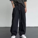 2023 Trendy Patchwork Denim Wide-Leg Men's Jeans | Oversized Streetwear