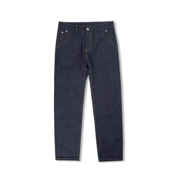 Heavyweight Raw Denim Straight Jeans – Vintage Cotton Trousers for Men