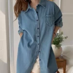 Summer Breeze Denim-Style Blouse - Casual Floral Office Wear