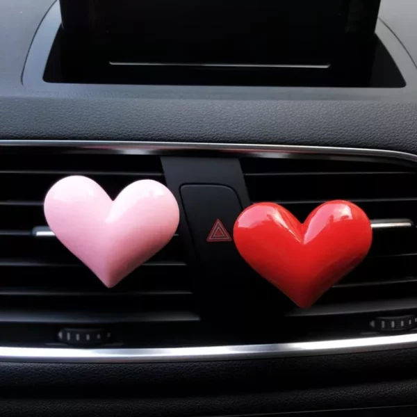 Charming Red Heart Car Air Freshener Clip