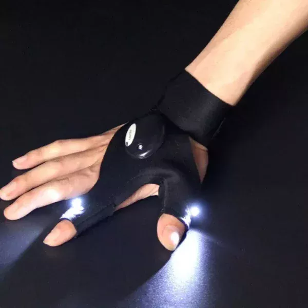 LED Light Fingerless Outdoor Gloves