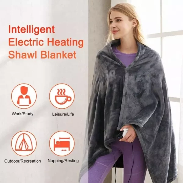 USB Charging Velvet Heated Shawl Blanket