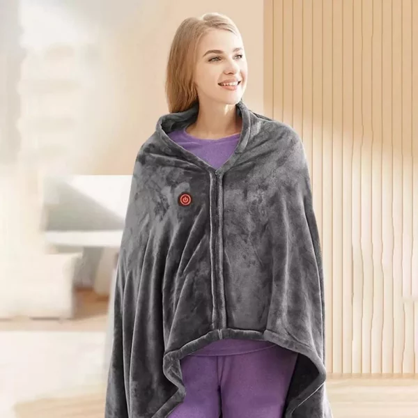 USB Charging Velvet Heated Shawl Blanket