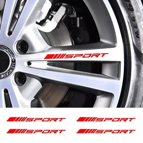 4pc Sport Racing Wheel Rim Vinyl Stripes - Image 2