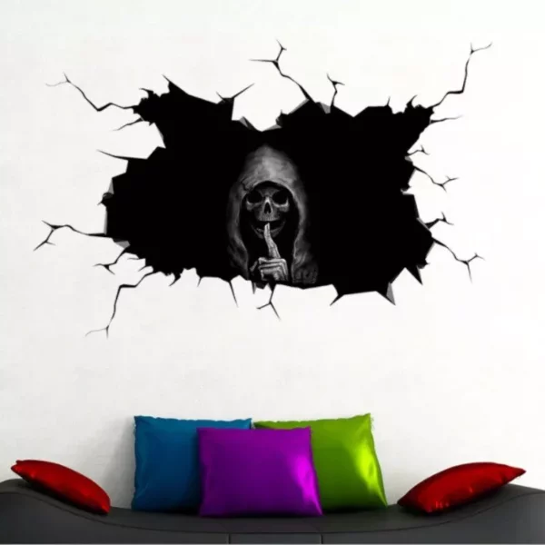 Eerie Halloween Skull Decal for Car Rear Windshield & Walls - Image 6