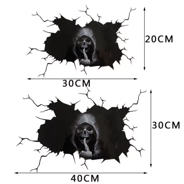 Eerie Halloween Skull Decal for Car Rear Windshield & Walls - Image 3