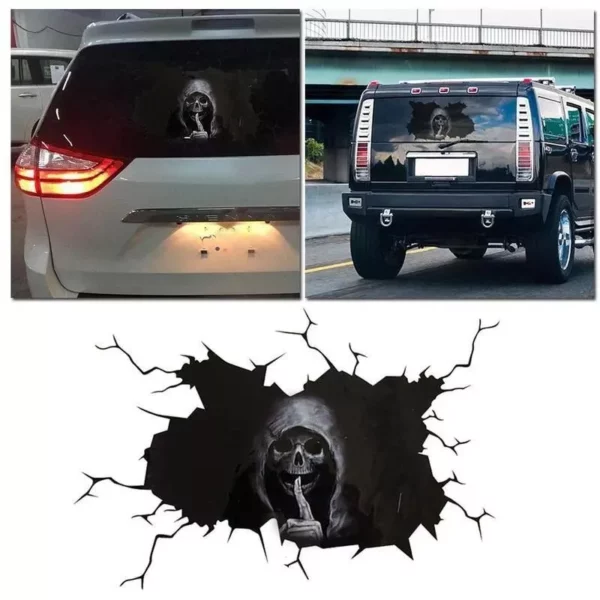 Eerie Halloween Skull Decal for Car Rear Windshield & Walls - Image 4