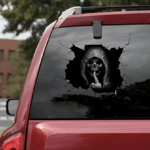 Eerie Halloween Skull Decal for Car Rear Windshield & Walls - Image 2