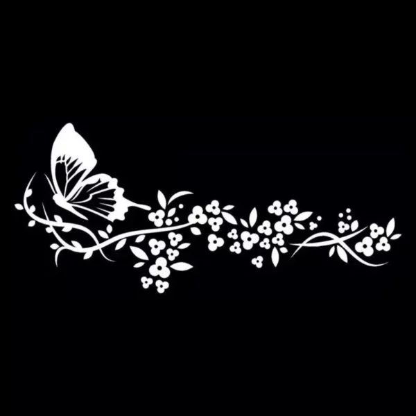 Reflective Butterfly & Flower Car Decal - Image 4