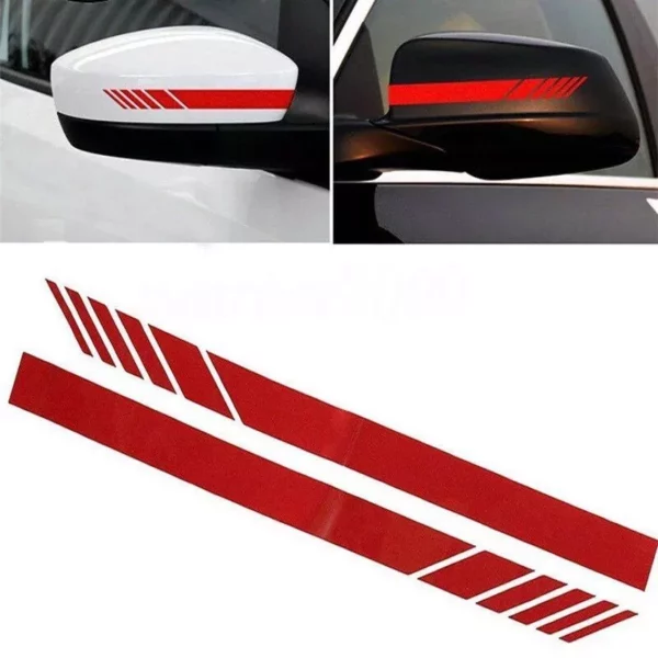 Car Racing Stripe Stickers Rearview Mirror Vinyl Decals - Image 6