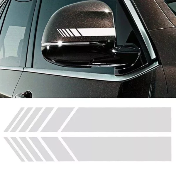 Car Racing Stripe Stickers Rearview Mirror Vinyl Decals - Image 2