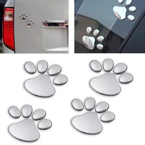 3D Paw Print Car Stickers – Adhesive Animal Footprint Decals