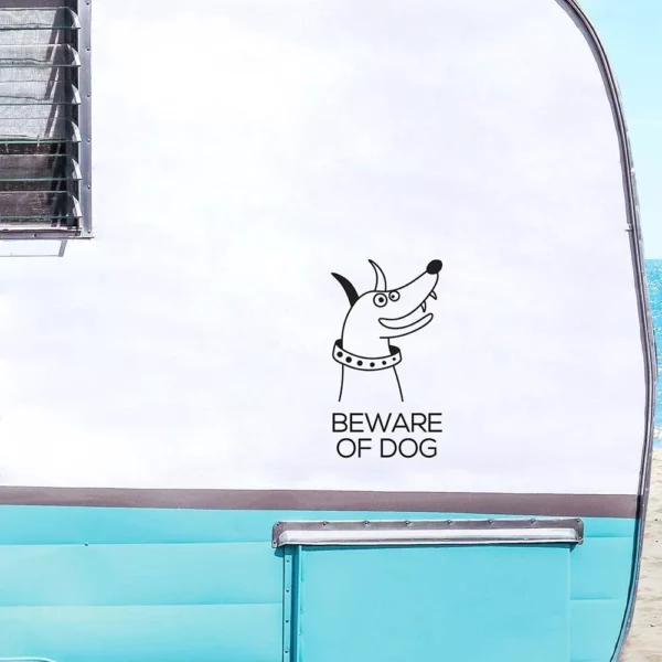 Funny “Beware of Dog” Vehicle Decal – Customizable Warning Sticker