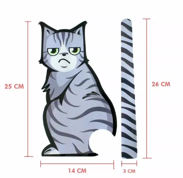 Reflective Cartoon Cat Car Stickers with Moving Tail - Image 3