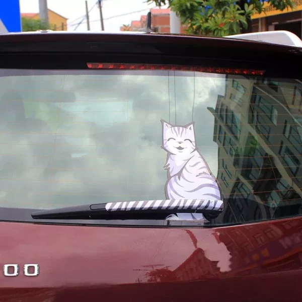 Reflective Cartoon Cat Car Stickers with Moving Tail - Image 5