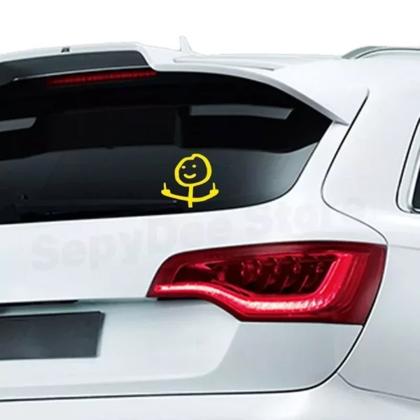 Reflective Cartoon Middle Finger Car Sticker – Personality Vinyl Decal