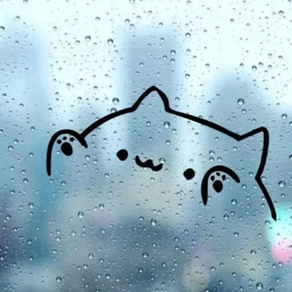 Kawaii Bongo Cat Vinyl Car Decal - Image 2