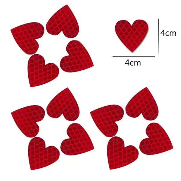 Heart-Shaped Reflective Safety Decals for Cars & Bikes - Image 5