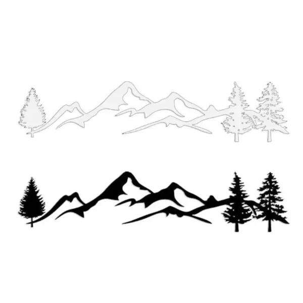 Reflective Mountain & Tree Landscape Car Decal - Image 2