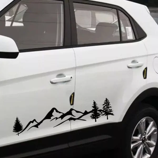 Reflective Mountain & Tree Landscape Car Decal - Image 4