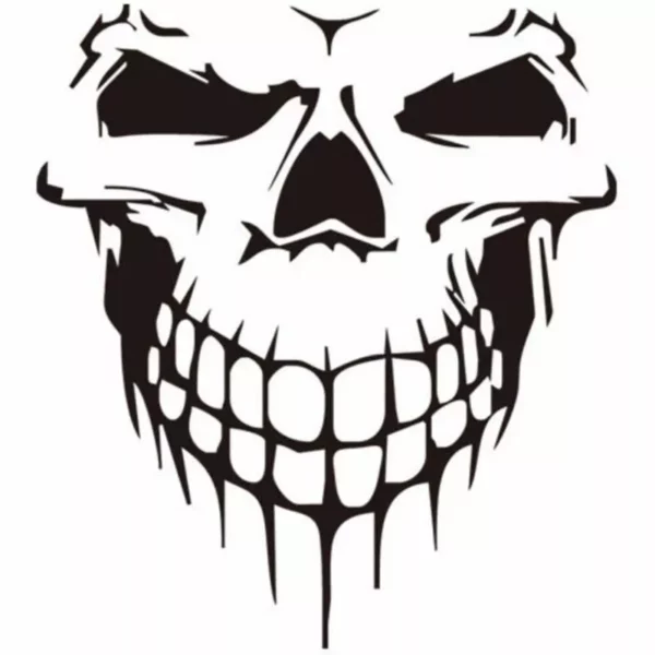 18″ Matte Black Skull Hood Decal