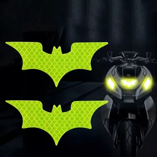 Bat Shape Reflective Safety Stickers for Vehicles & Helmets - Image 2