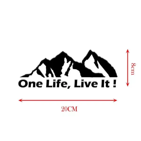 Universal ‘One Life Live It’ Off-Road Car Sticker – Mountain Silhouette Decal for All Vehicles