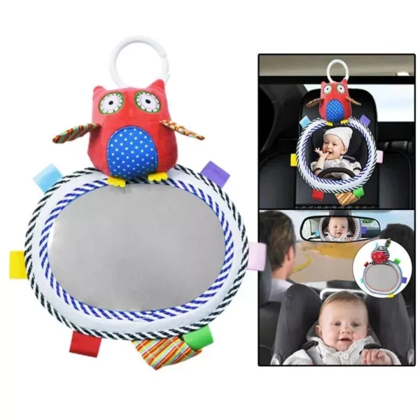 Baby Car Mirror with Plush Animal Toys - Image 4