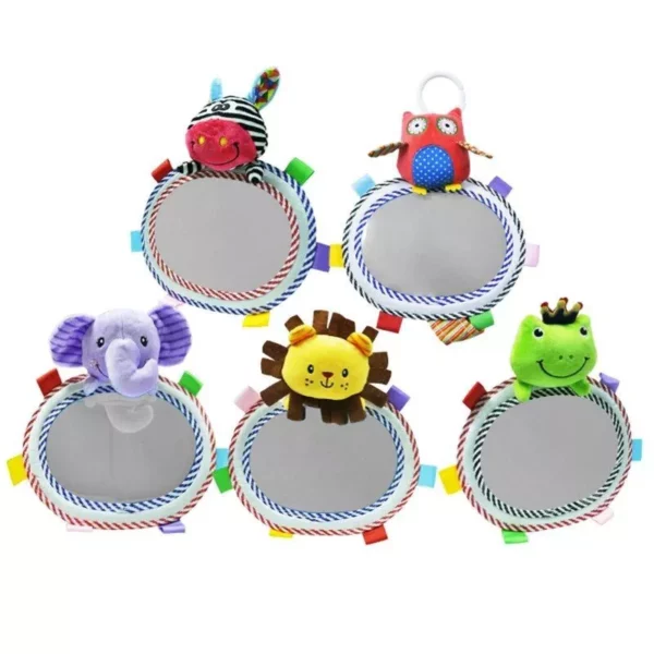 Baby Car Mirror with Plush Animal Toys - Image 5