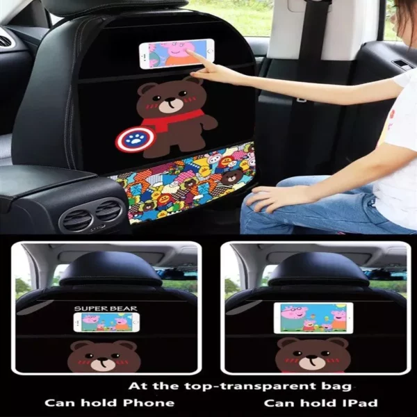 Protective Car Seat Back Cover for Kids – Cartoon Design