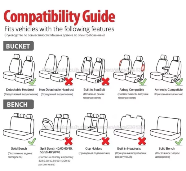 Universal Car Seat Covers with Sponge Padding for Most Cars, Trucks, SUVs, and Vans - Image 6