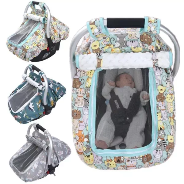 Breathable Mesh Baby Car Seat Cover with Peep Window - Image 2