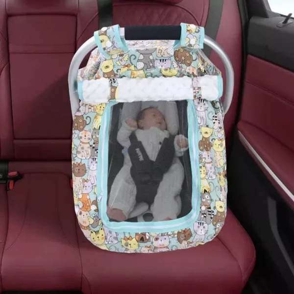 Breathable Mesh Baby Car Seat Cover with Peep Window - Image 7