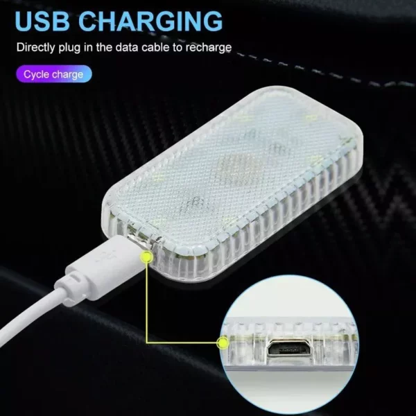 USB Rechargeable LED Touch Light for Car Interiors - Image 3