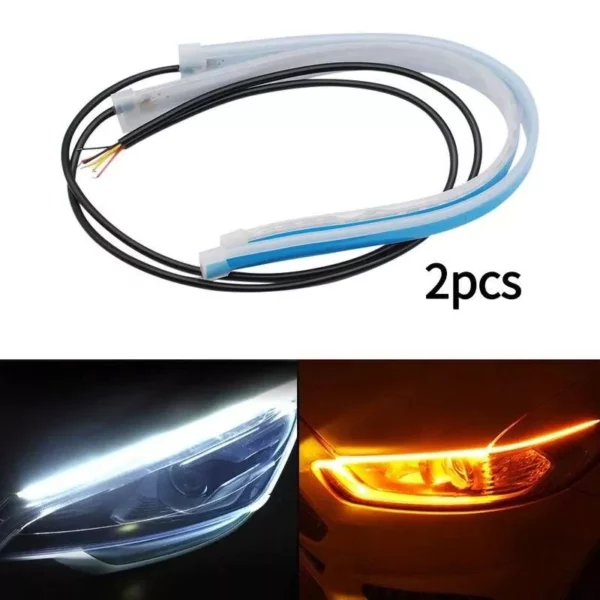 Ultra-thin LED Car Daytime Running Lights with Flexible Turn Signal - Image 3