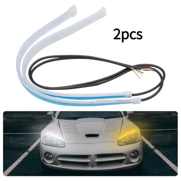 Ultra-thin LED Car Daytime Running Lights with Flexible Turn Signal - Image 2