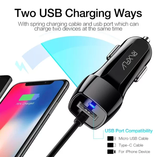 Universal Car USB Charger with Quick Charge