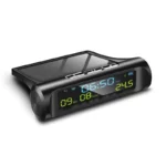 Solar-Powered Car Digital Clock with USB Charge & LED Display